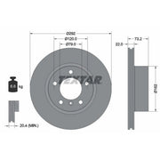 Textar 2 x Vented Front Brake Discs 92132805