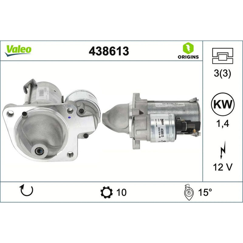 Valeo Starter Motor 12V 1.4kW 10 Teeth 438613