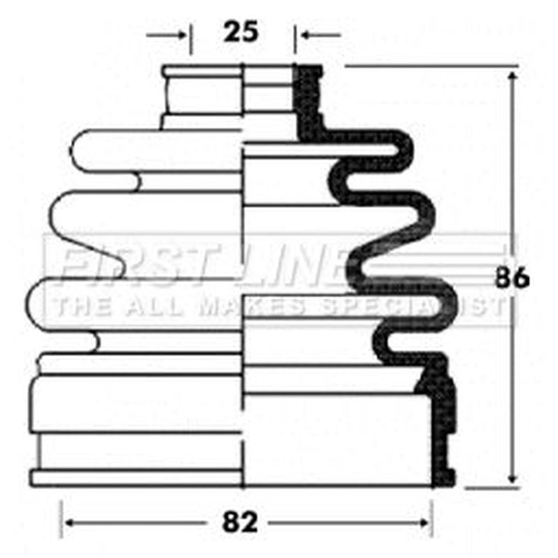 First Line Drive Shaft Bellow Kit Front Left FCB2834