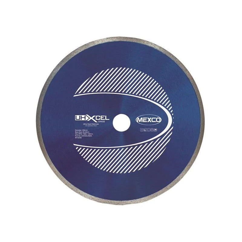 MEXCO UHXCEL Ultra Hard Materials Diamond Blade 250 x 25.4mm - UHXCEL25025