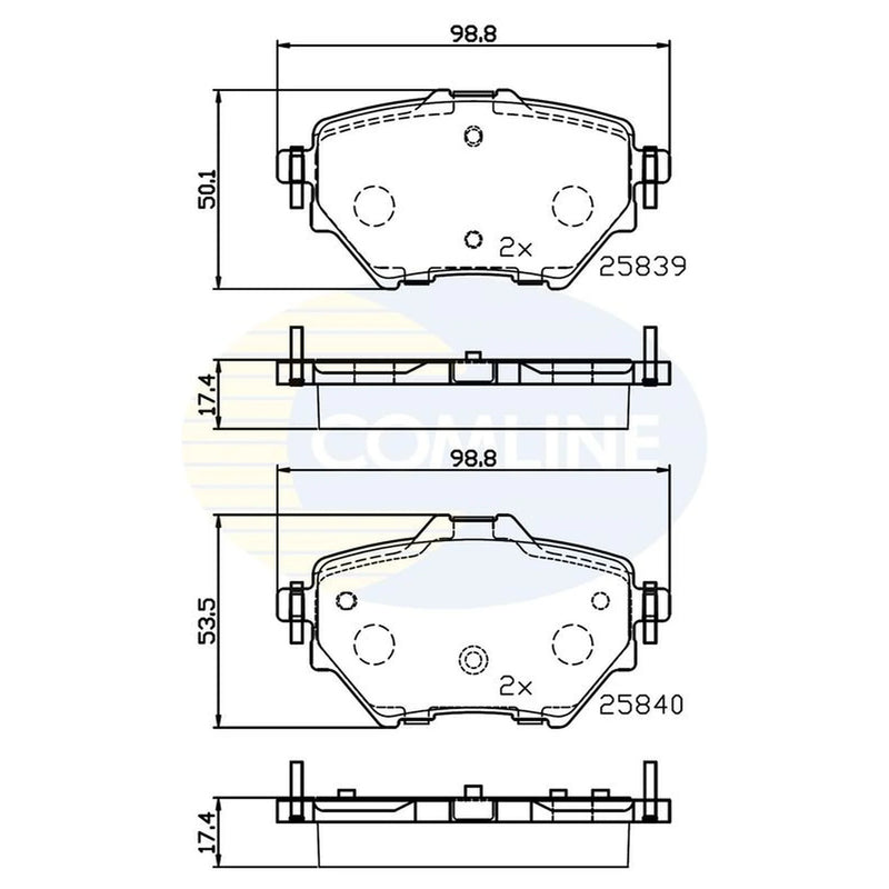 Comline 4 x Rear Brake Pad Set CBP32234