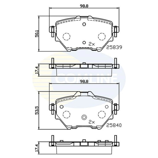 Comline 4 x Rear Brake Pad Set CBP32234