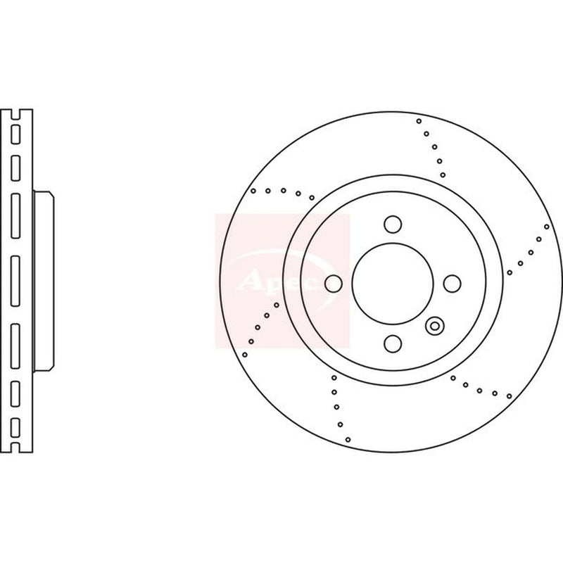 Apec 2 x Perforated/Vented Rear Brake Discs DSK2777