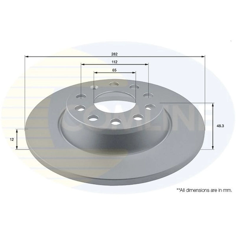 Comline 2 x Solid Rear Brake Discs ADC1499