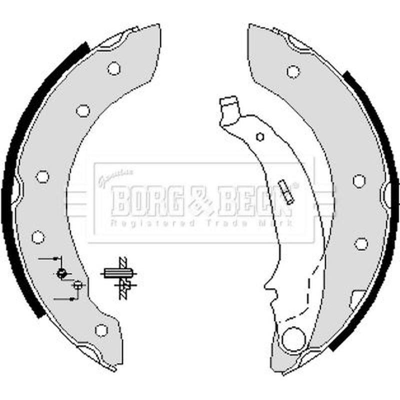Borg & Beck Brake Shoe Set Axle Kit BBS6233
