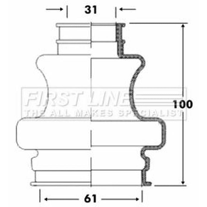 First Line Drive Shaft Bellow Kit Rear Left FCB6092