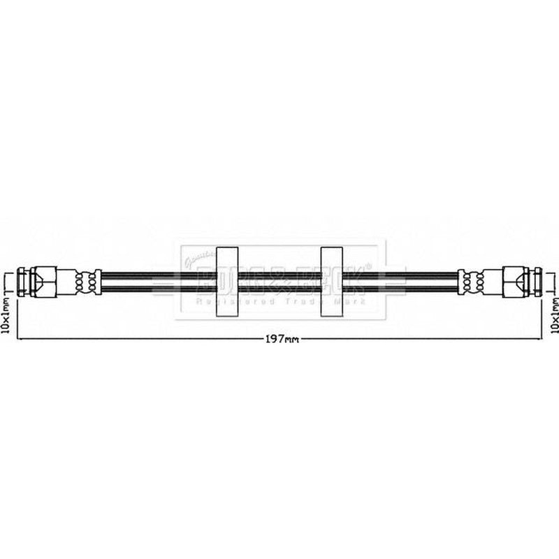 Borg & Beck Brake Hydraulic Hose Line Rear Left BBH7987