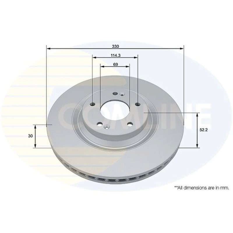Comline 2 x Front Brake Discs ADC5080V