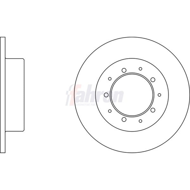 Fahren 2 x Solid Rear Brake Discs FBD6204
