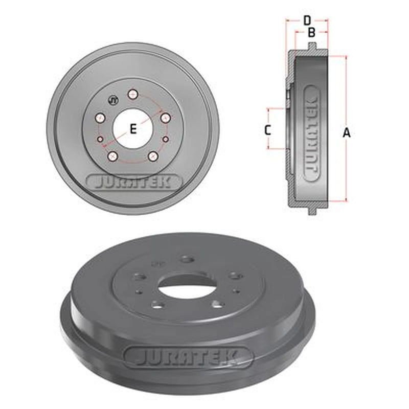 Juratek Brake Drum Assembly Rear JDR039