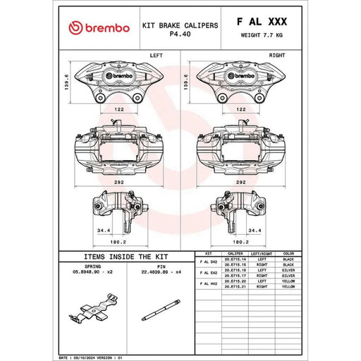 Brembo 2 x Brake Caliper Assembly Front FALD42