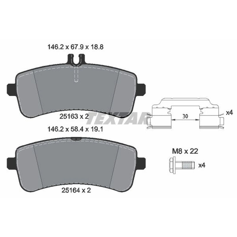 Textar Rear Brake Pad Set 2516302