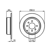 Bosch 2 x Solid Rear Brake Discs 0 986 478 877