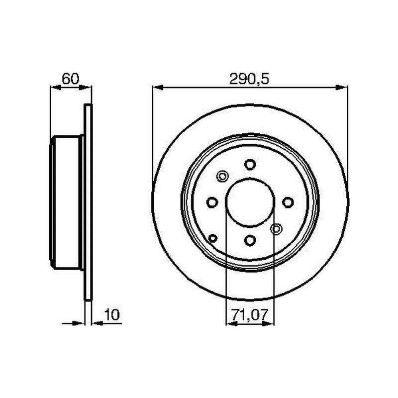Bosch 2 x Solid Rear Brake Discs 0 986 478 877
