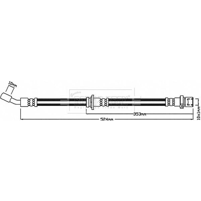 Borg & Beck Brake Hydraulic Hose Line Rear Left BBH8444
