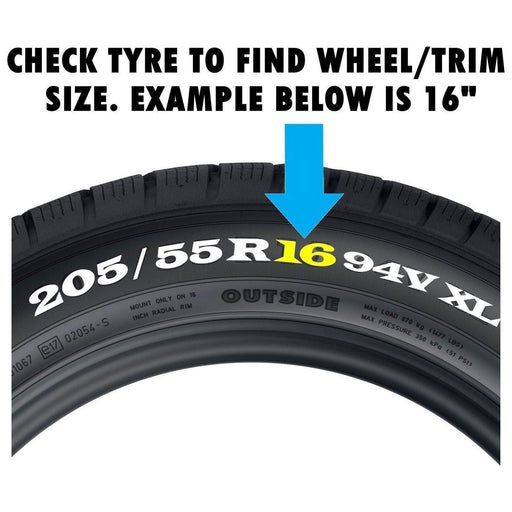 Set of 4 Ring  Extra Deep Dish Wheel Trims / Hub Caps 16" Covers Universal Fit Van UKB4C  - Town Parts