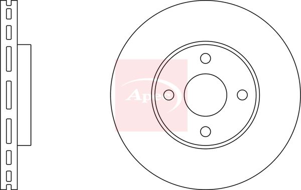 Apec 2 x Brake Disc Set Vented