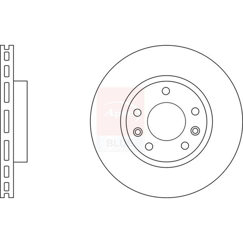 Apec 2 x Vented Front Brake Discs SDK6793