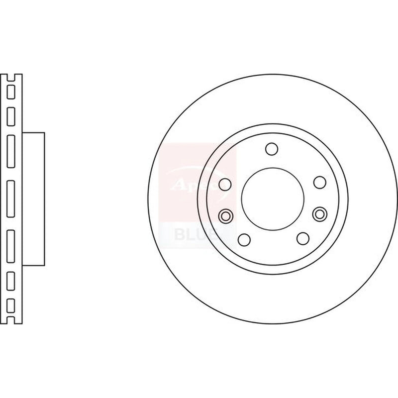 Apec 2 x Vented Front Brake Discs SDK6793