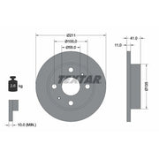 Textar 2 x Solid Front Brake Discs 92103700