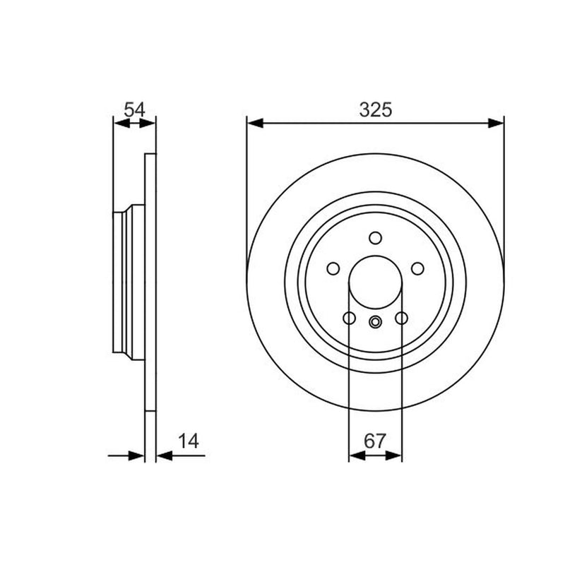 Bosch 2 x Solid Rear Brake Discs 0 986 479 D10