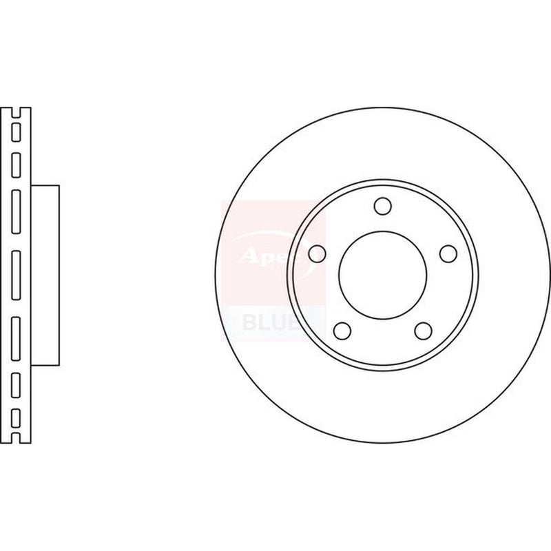 Apec 2 x Vented Front Brake Discs SDK6290