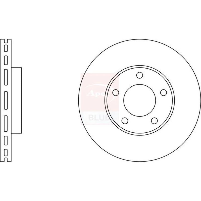 Apec 2 x Vented Front Brake Discs SDK6290
