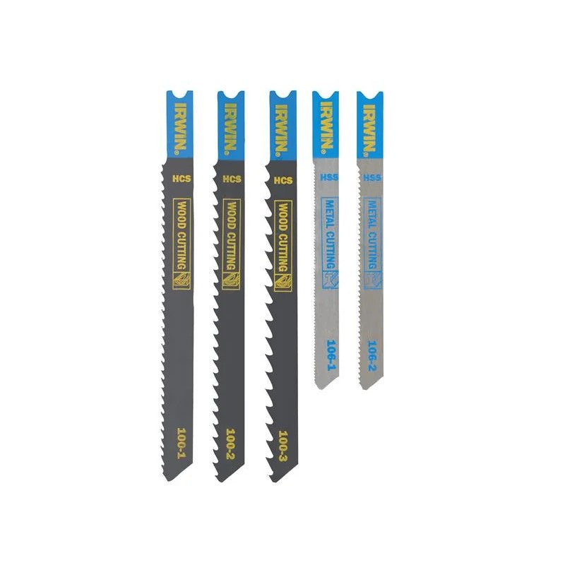 IRWIN® HCS/HSS U-Shank Jigsaw Blade Set, 5 Piece - IW1014502