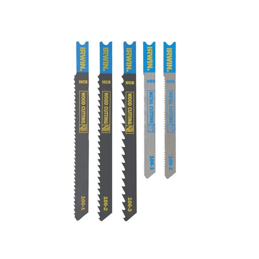 IRWIN® HCS/HSS U-Shank Jigsaw Blade Set, 5 Piece - IW1014502