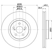 DON 2 x Internally Vented Front Brake Discs PCD18282