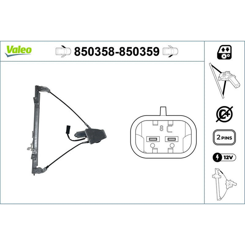 Valeo Electric Window Regulator Lifter Left Front 850358