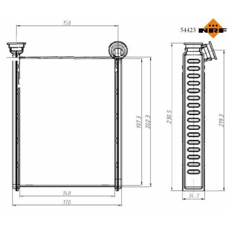 NRF Heater Matrix Core Heat Exchanger 54423