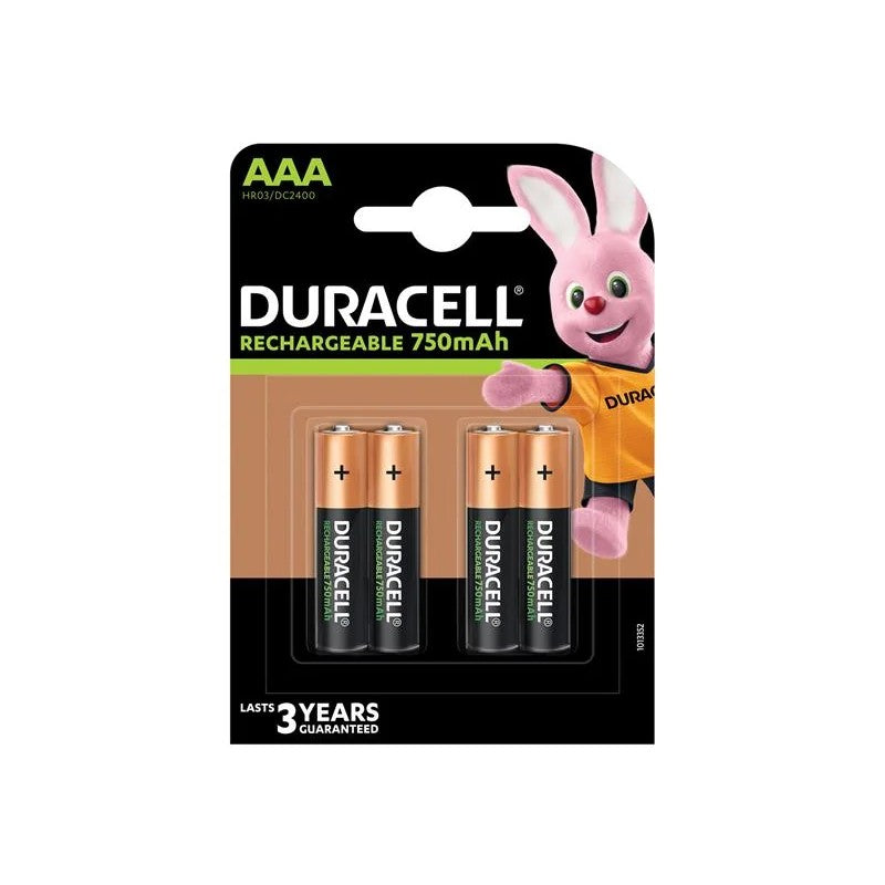 Duracell AAA Cell 750Mah Rechargeable Batteries (Pack 4) - S5272