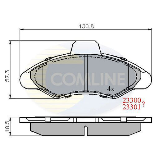 Comline 4 x Front Brake Pad Set CBP0393