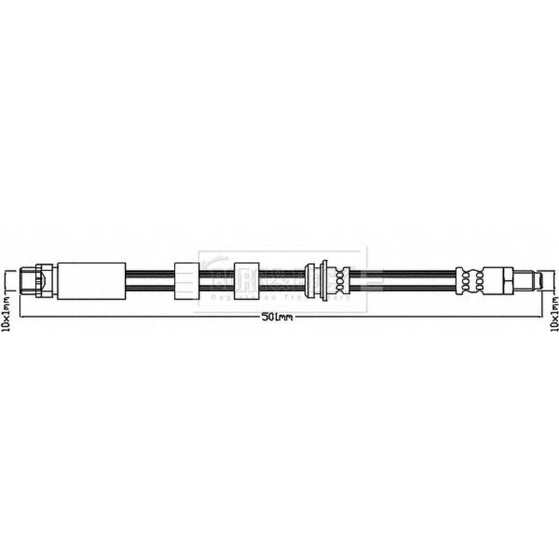 Borg & Beck Brake Hydraulic Hose Line Front Left BBH8373