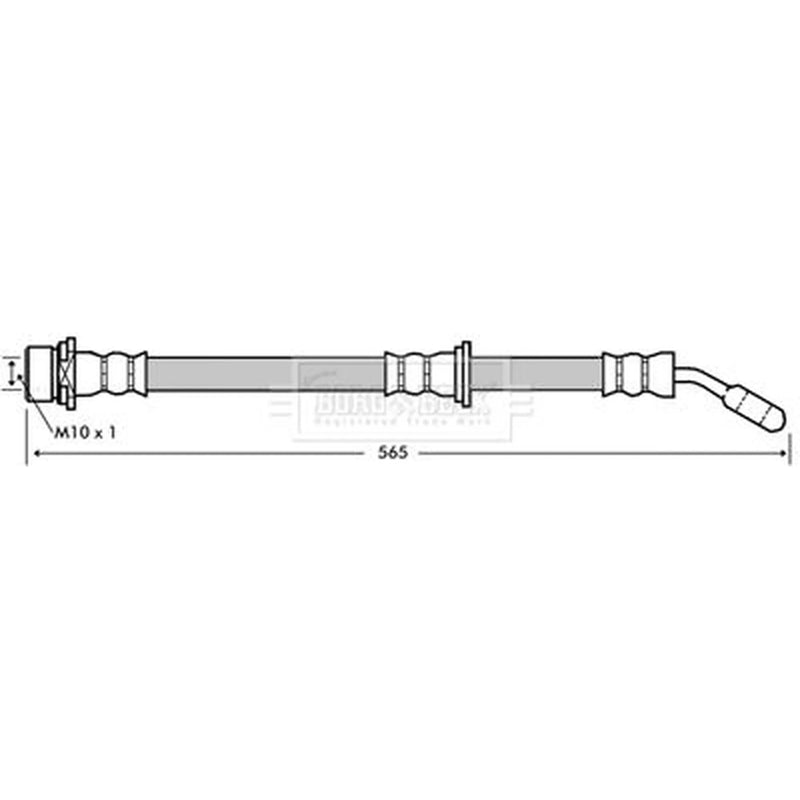 Borg & Beck Brake Hydraulic Hose Line Front Left BBH7350