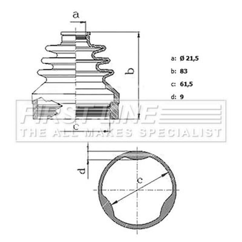First Line Drive Shaft Bellow Kit Front Left FCB6156