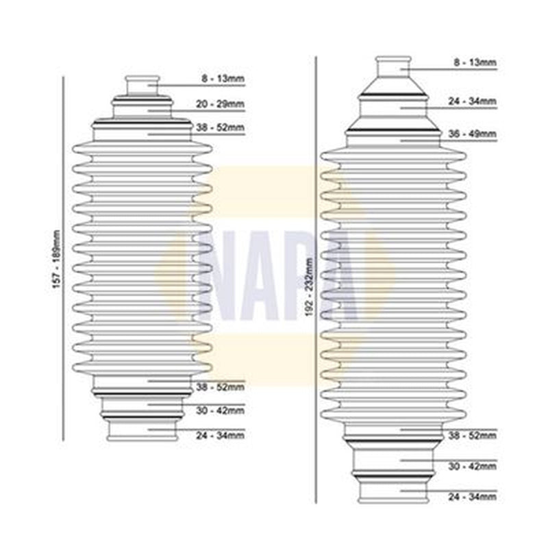 NAPA Steering Bellow Kit Front NCB3005