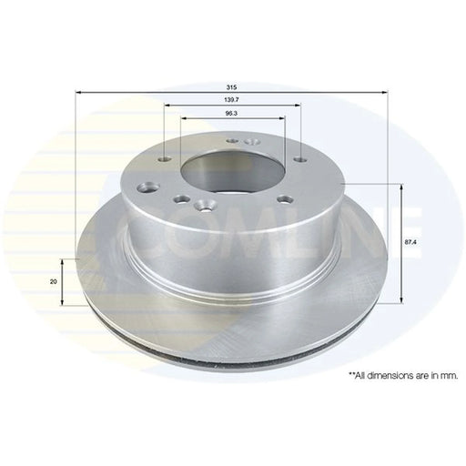 Comline 2 x Rear Brake Discs ADC1088V