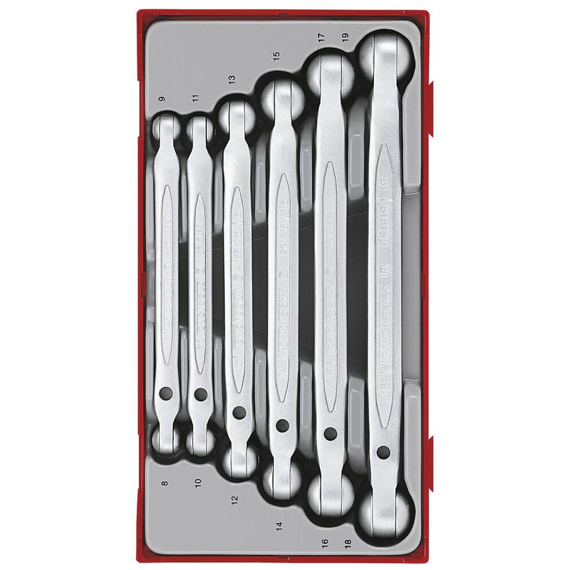 Teng Tools Double Flex Wrench Set TT1 6 Pieces CrV