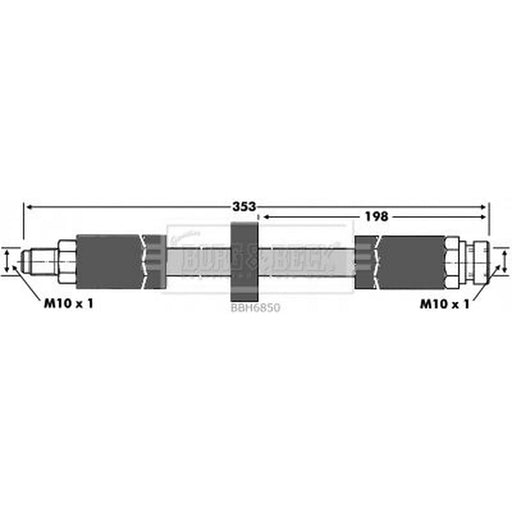 Borg & Beck Brake Hydraulic Hose Line Rear Left BBH6850