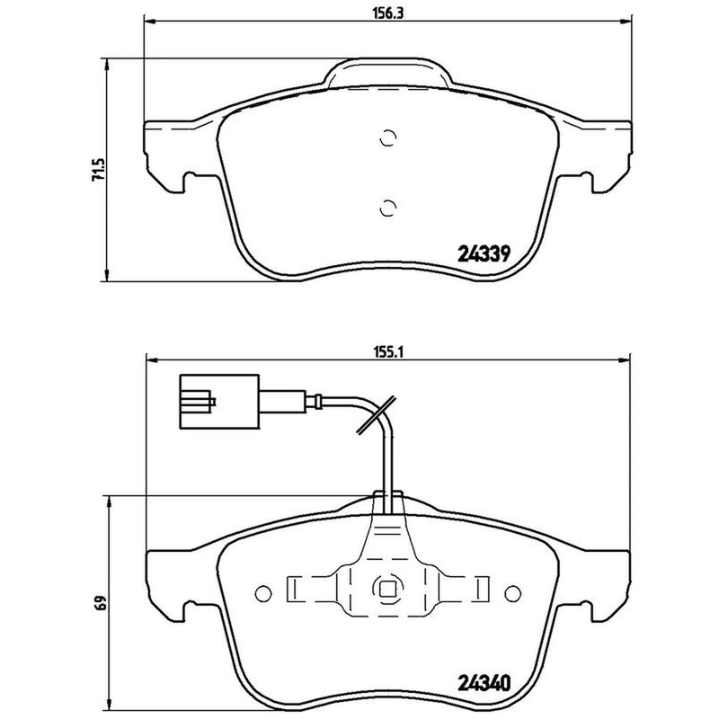 Brembo 4 x Front Brake Pad Set P23103