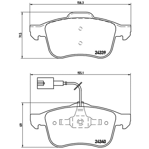 Brembo 4 x Front Brake Pad Set P23103
