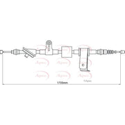 Apec Handbrake Cable Right Rear CAB1030
