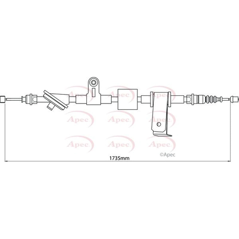 Apec Handbrake Cable Right Rear CAB1030