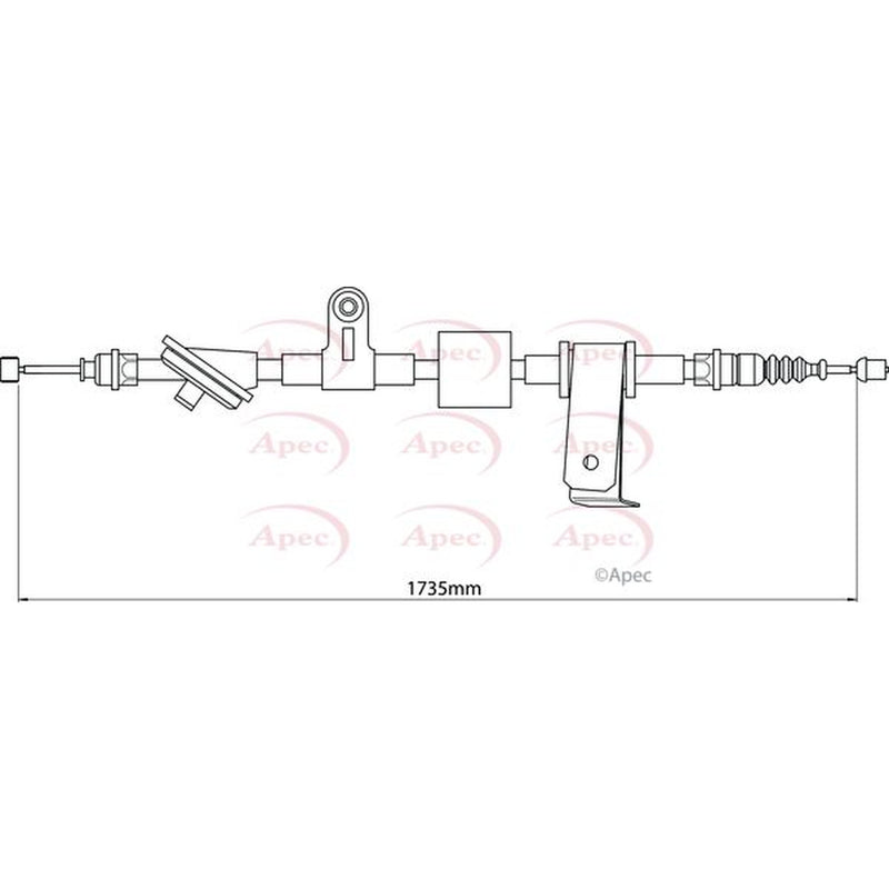 Apec Handbrake Cable Right Rear CAB1030