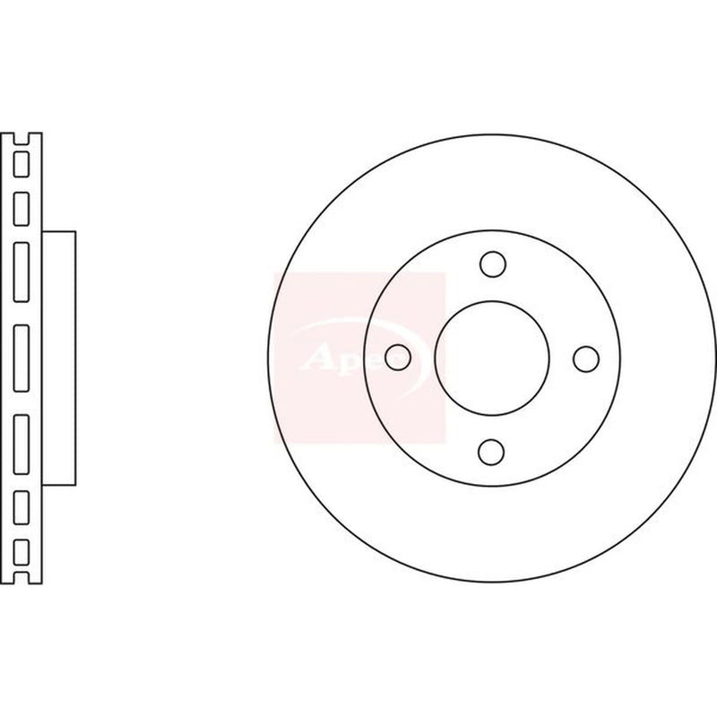 Apec 2 x Vented Front Brake Discs DSK2955
