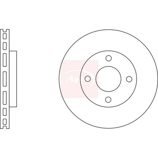 Apec 2 x Vented Front Brake Discs DSK2955