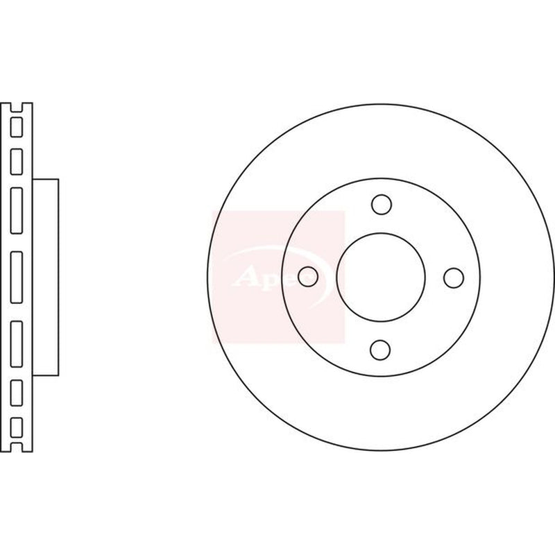 Apec 2 x Vented Front Brake Discs DSK2955