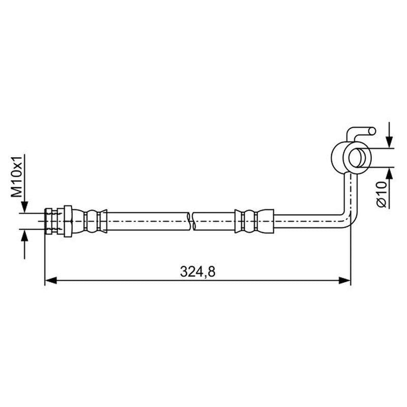 Bosch Brake Hydraulic Hose Line Rear Left 1 987 481 971